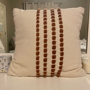 Cream & Burnt Orange Throw Pillow